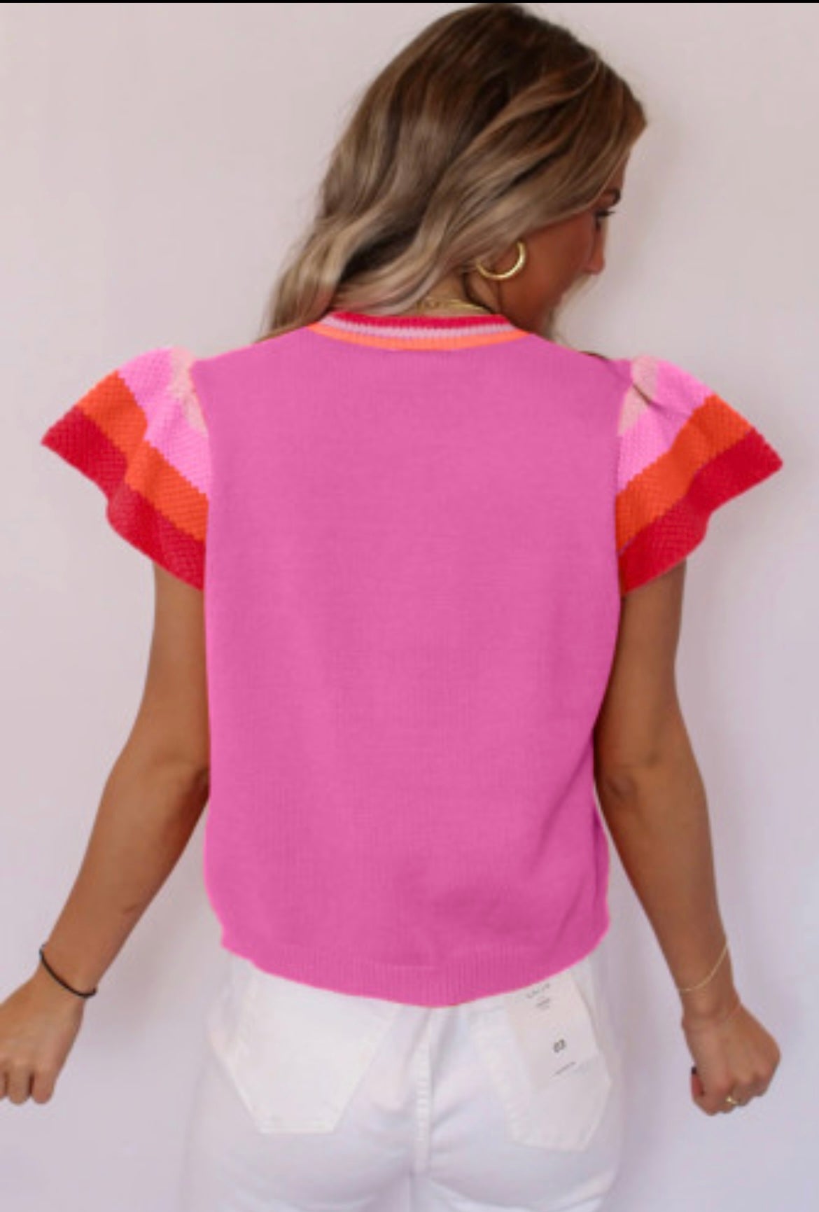 Pink colorblock ruffle