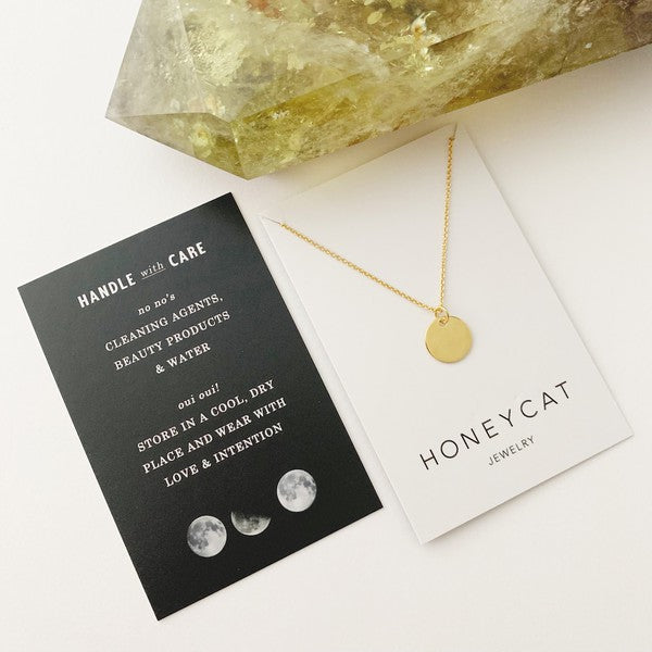 Hanging Sun Circle Disc Necklace