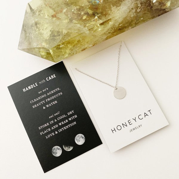 Hanging Sun Circle Disc Necklace