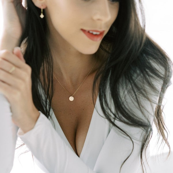 Hanging Sun Circle Disc Necklace