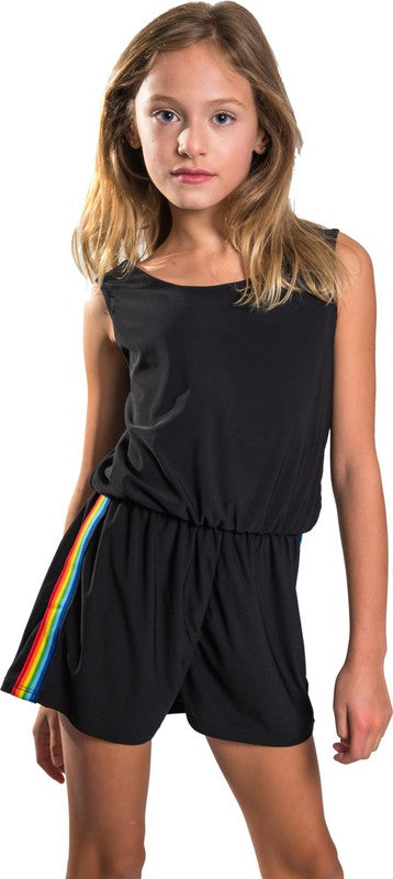 KIDS STRIPE SIDE SLEEVELESS ROMPER