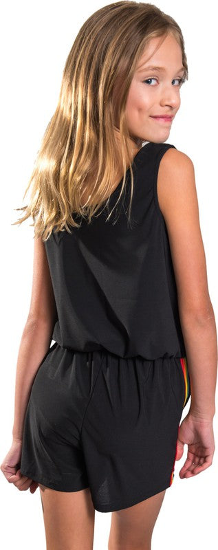KIDS STRIPE SIDE SLEEVELESS ROMPER
