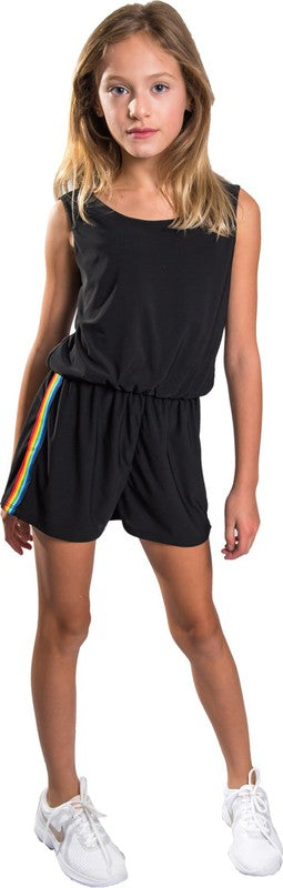 KIDS STRIPE SIDE SLEEVELESS ROMPER