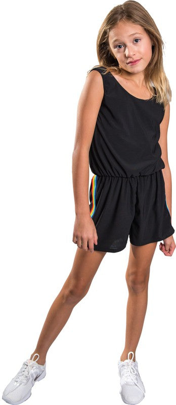 KIDS STRIPE SIDE SLEEVELESS ROMPER