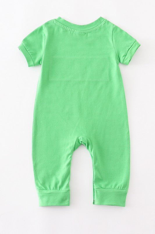 Kid Green pumpkin applique boy romper