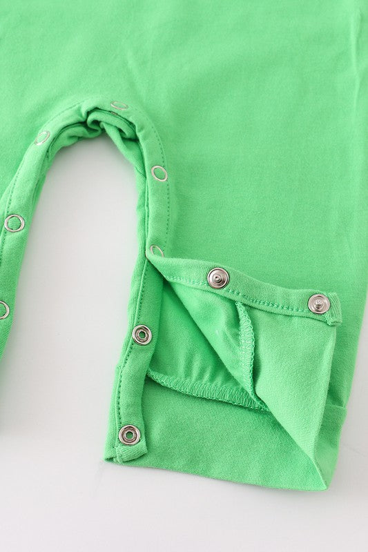 Kid Green pumpkin applique boy romper