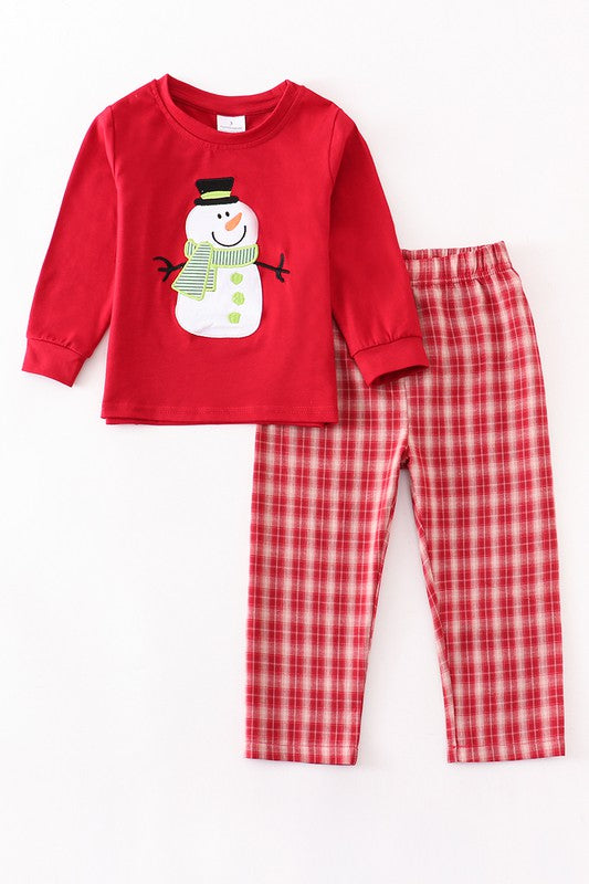 Kid Red snowman boy set