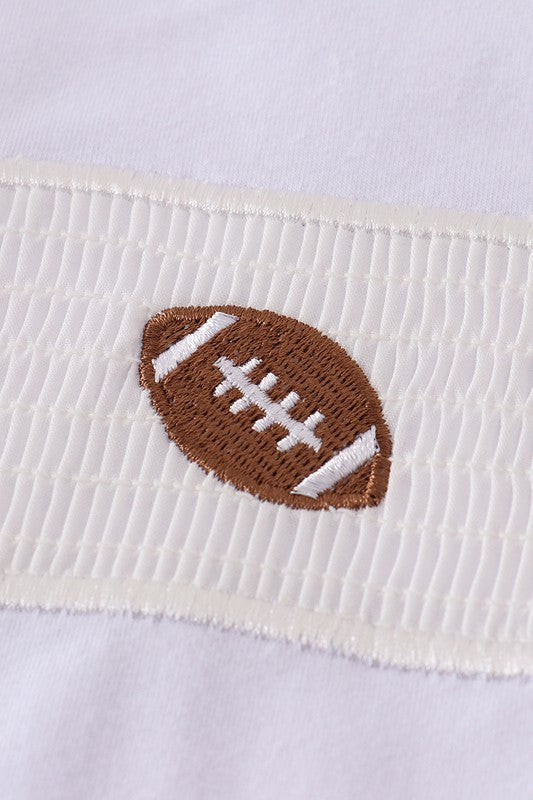 White football smocked boy shirt