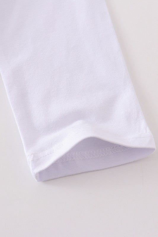 White football smocked boy shirt