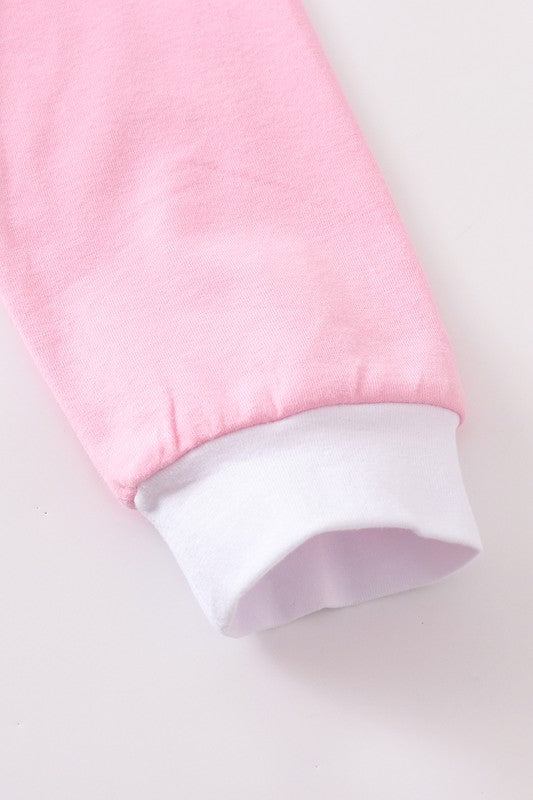Pink stripe santa pajamas set