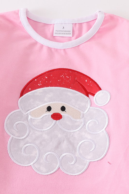 Pink stripe santa pajamas set