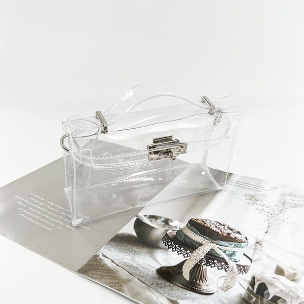 CLEAR HIGH QUALITY TRANSPARENT TOP HANDLE BAG