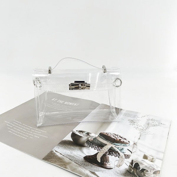 CLEAR HIGH QUALITY TRANSPARENT TOP HANDLE BAG