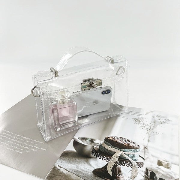 CLEAR HIGH QUALITY TRANSPARENT TOP HANDLE BAG