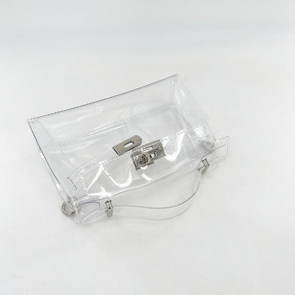 CLEAR HIGH QUALITY TRANSPARENT TOP HANDLE BAG