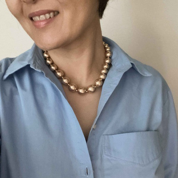 Precious Ball And Bead Necklace