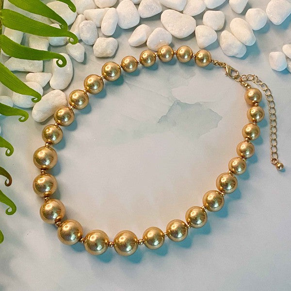 Precious Ball And Bead Necklace