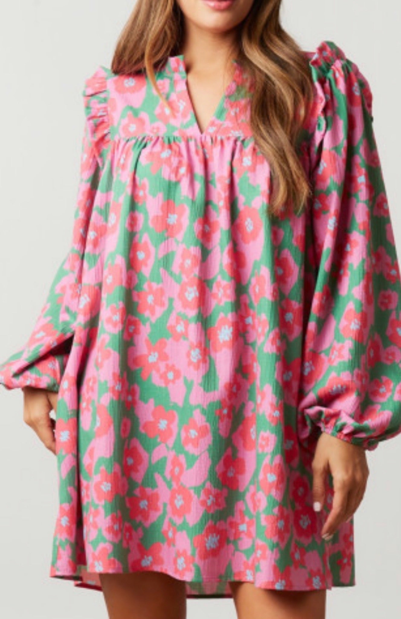 Floral pink dress