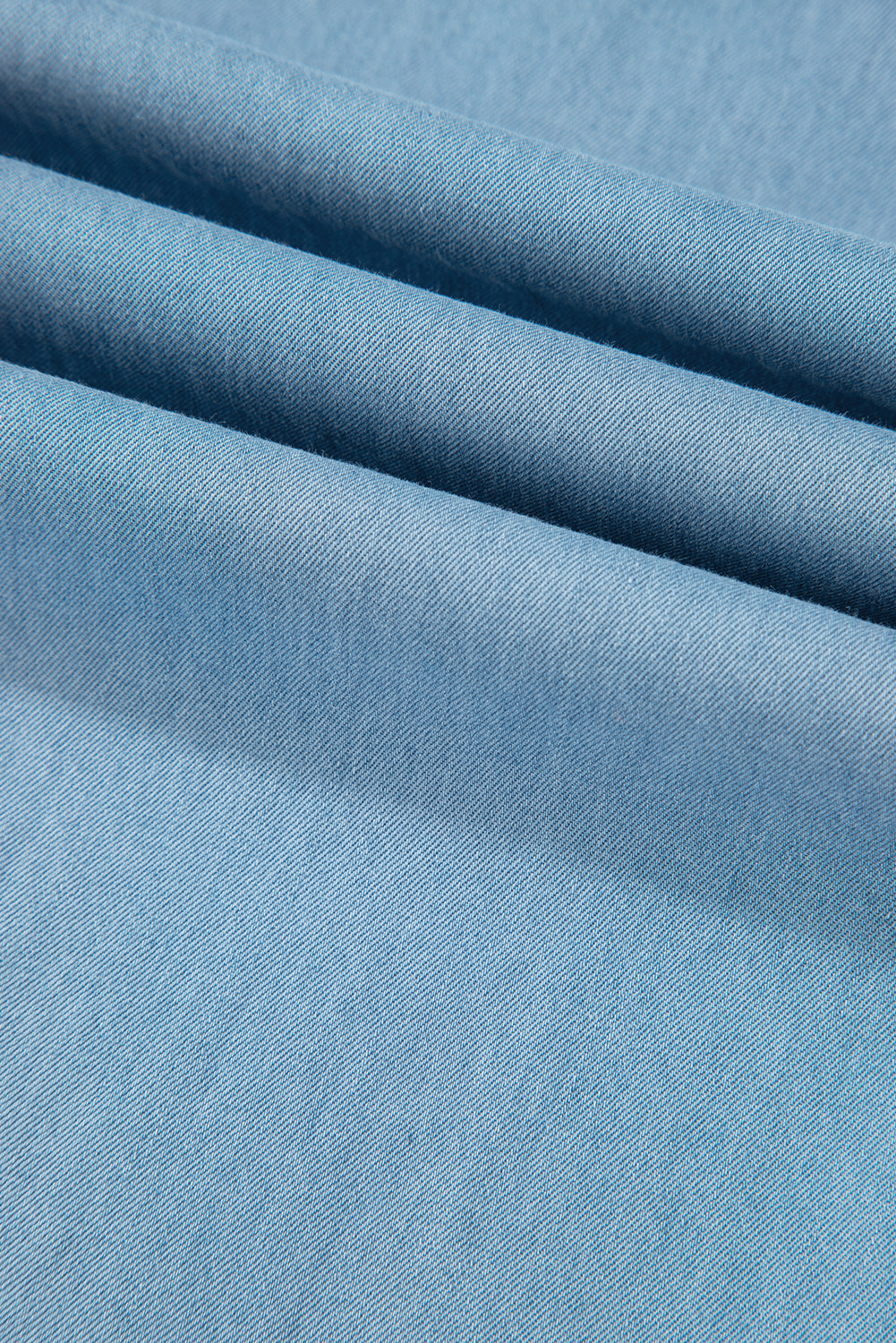 Myosotis Light Wash Raw Hem Ruffled Wide Leg Jeans