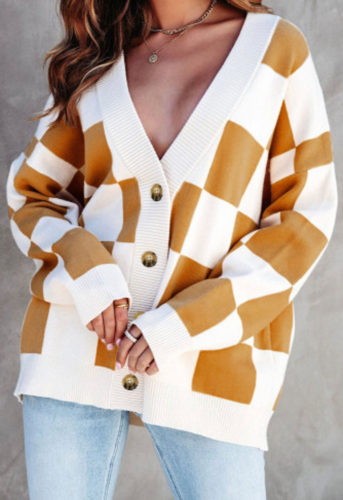 Big check sweater