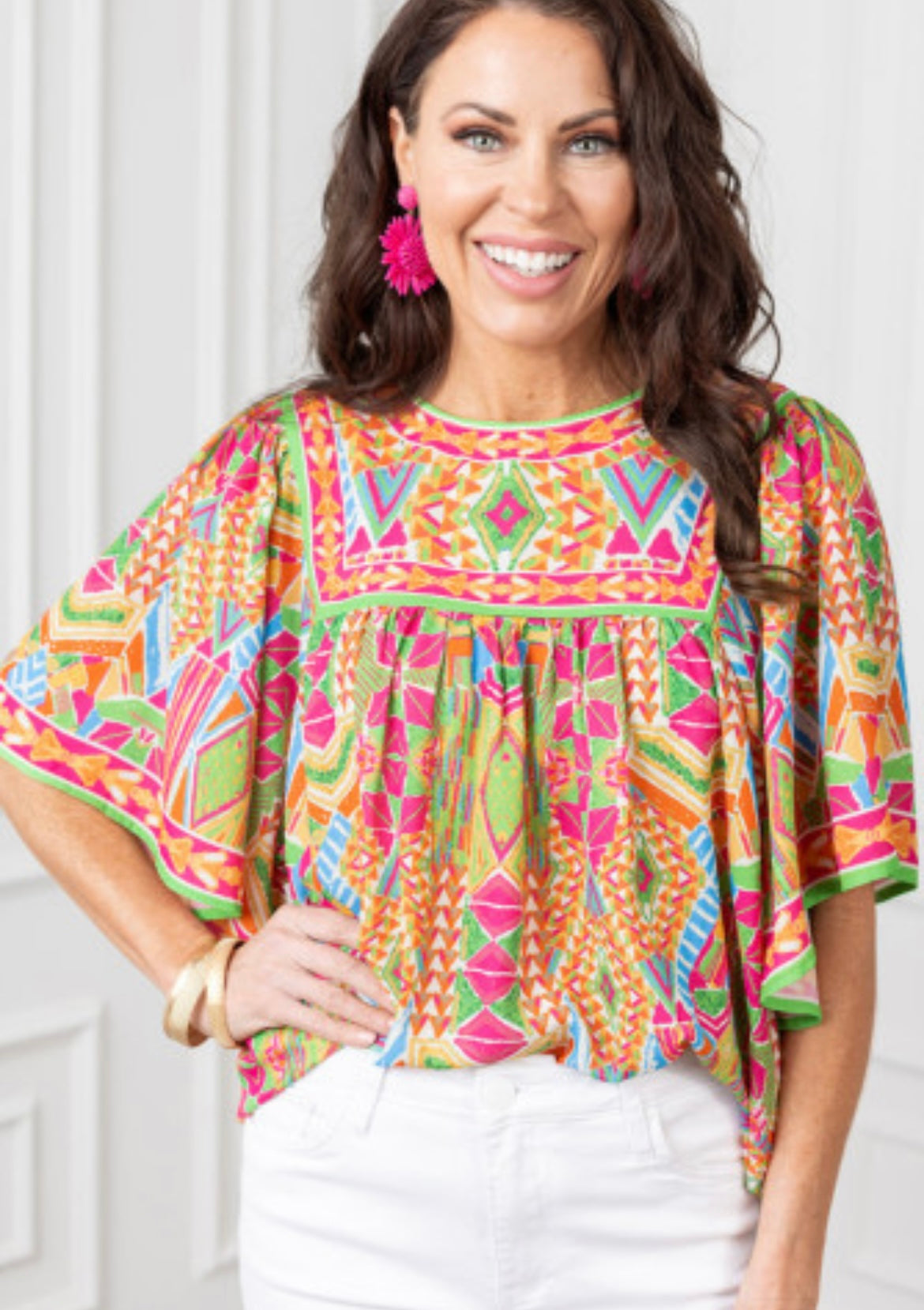 Bright aztec top