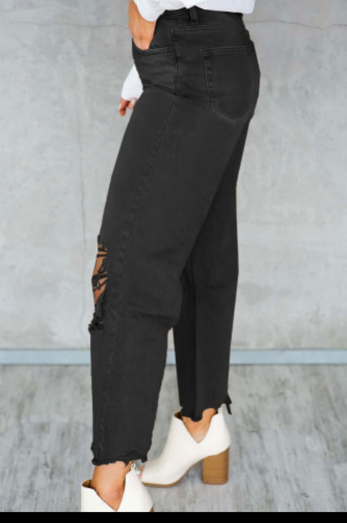 Cropped black jeans