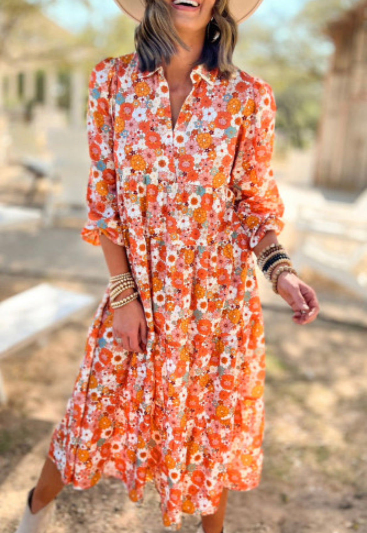 Orange flower dress