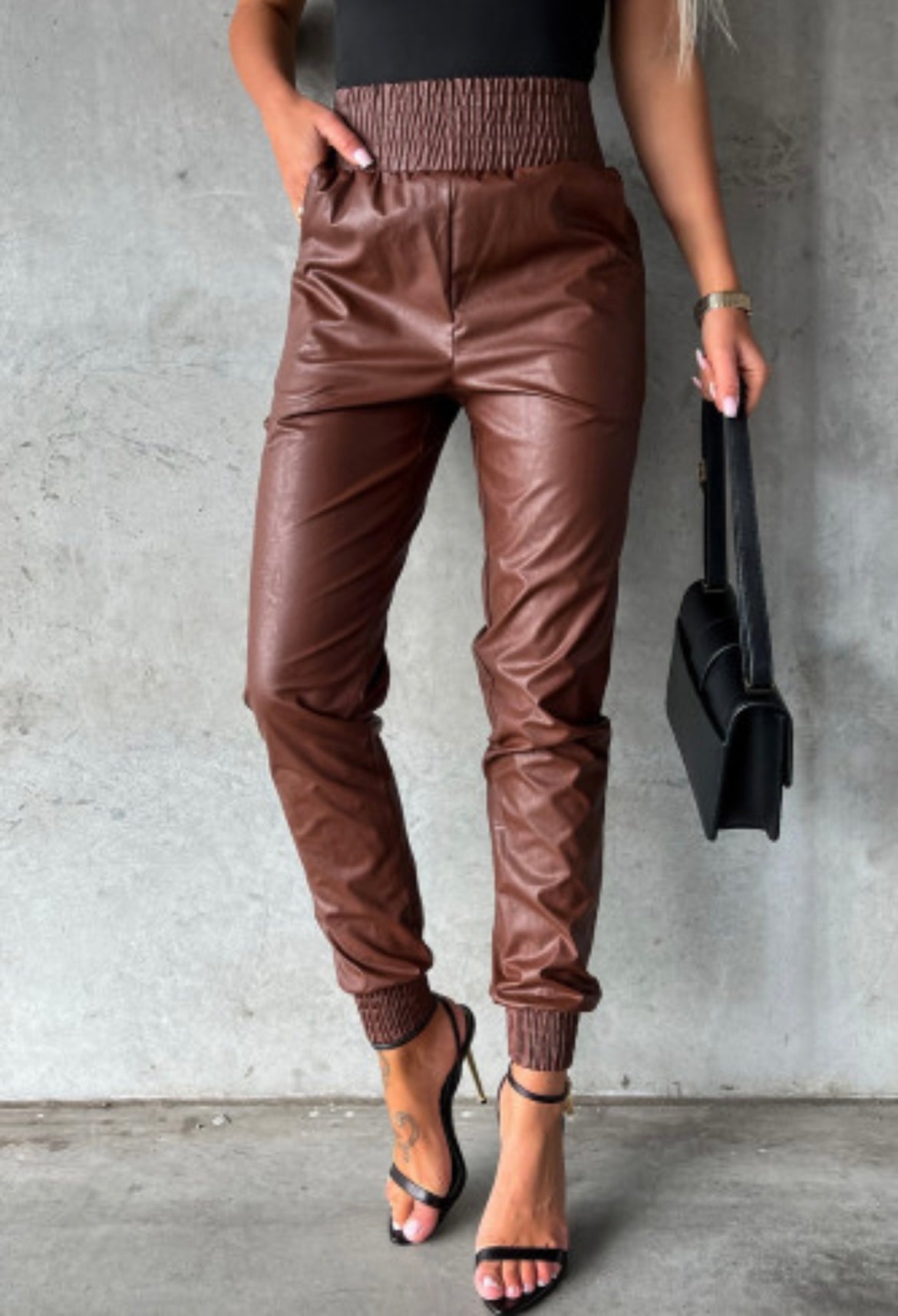 Faux leather pants