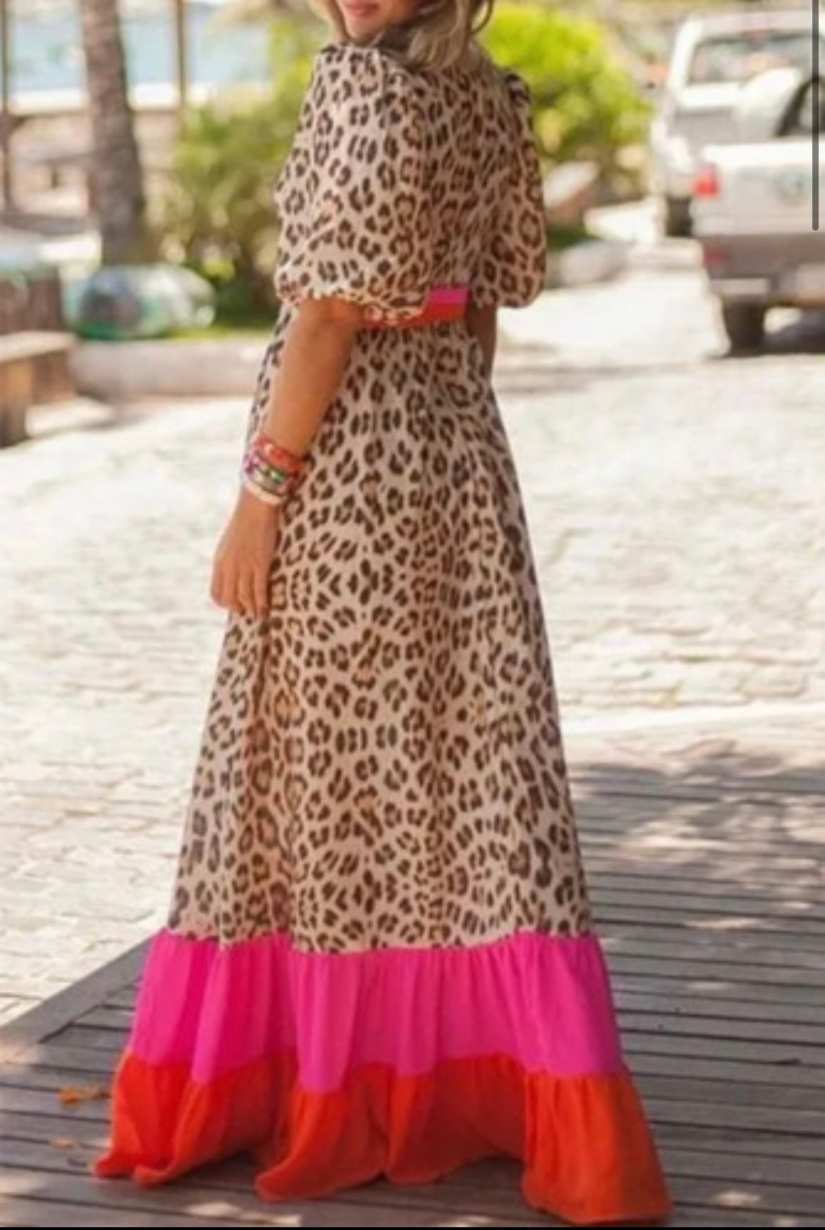 Leopard pink maxi