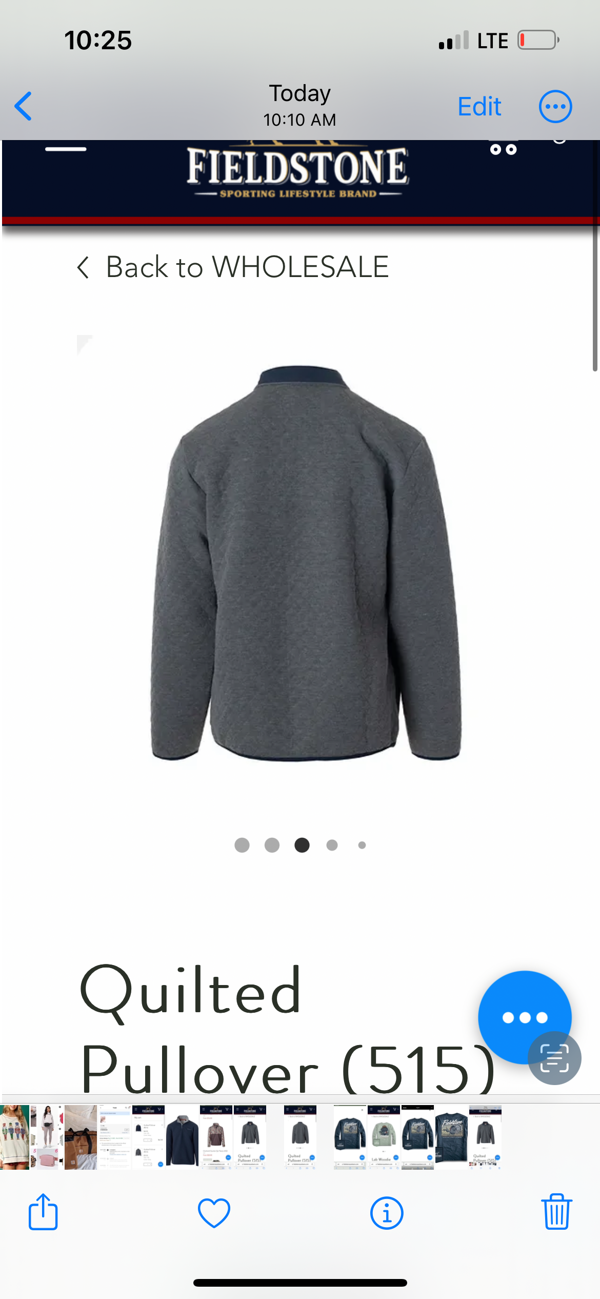 Fieldstone quilted pullover (adult)