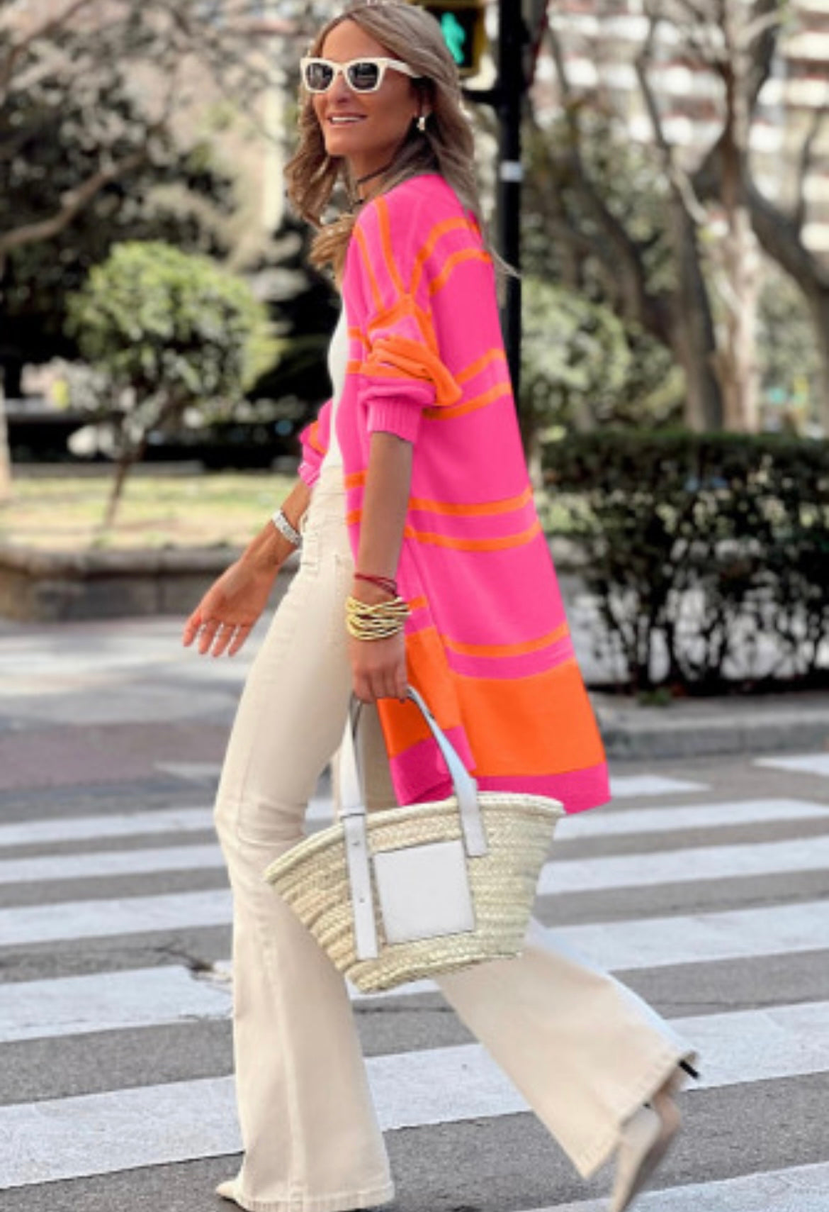 Hot pink cardigan