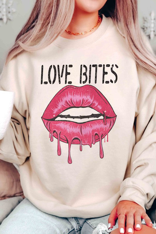 LOVE BITES LIPS Graphic Sweatshirt
