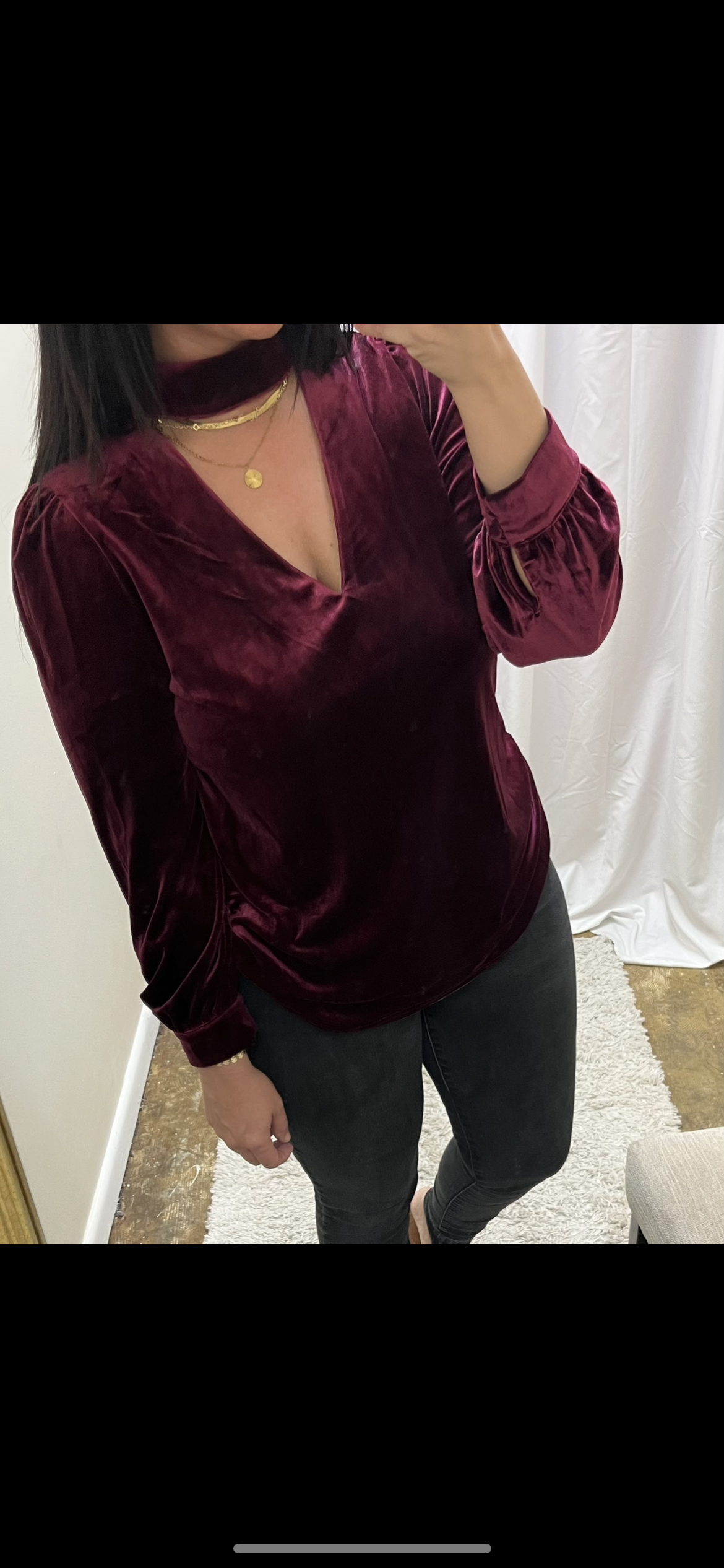 Plum velvet top