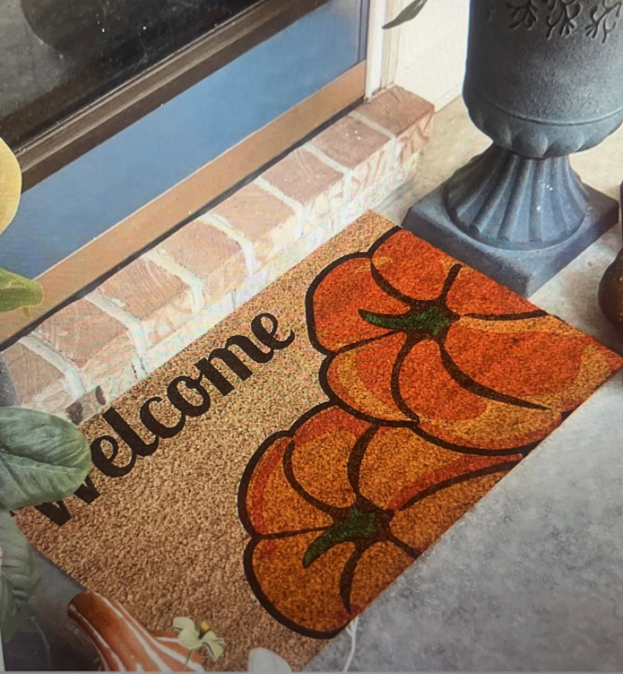 Welcome pumpkin mat