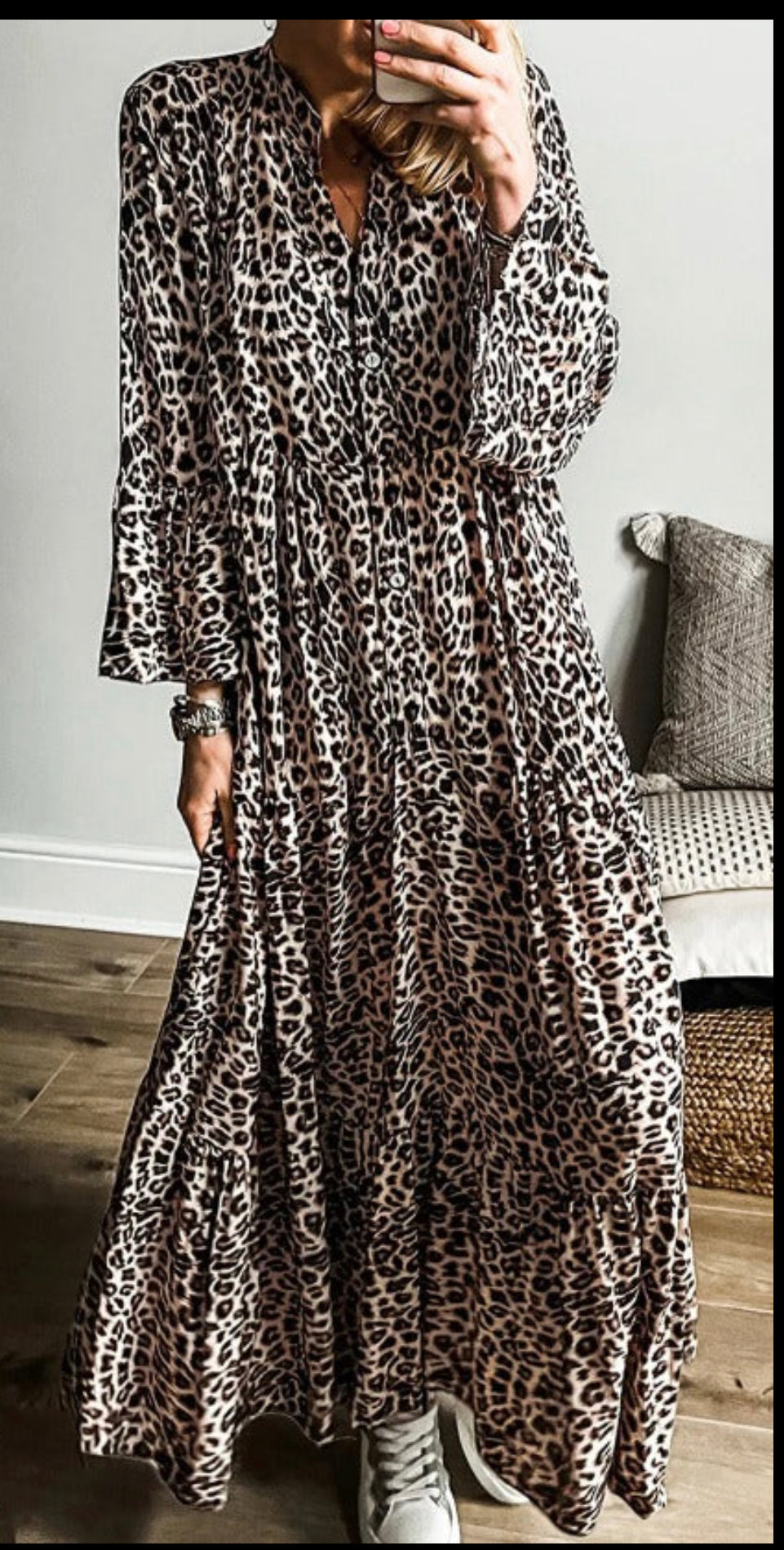 leopard brown maxi