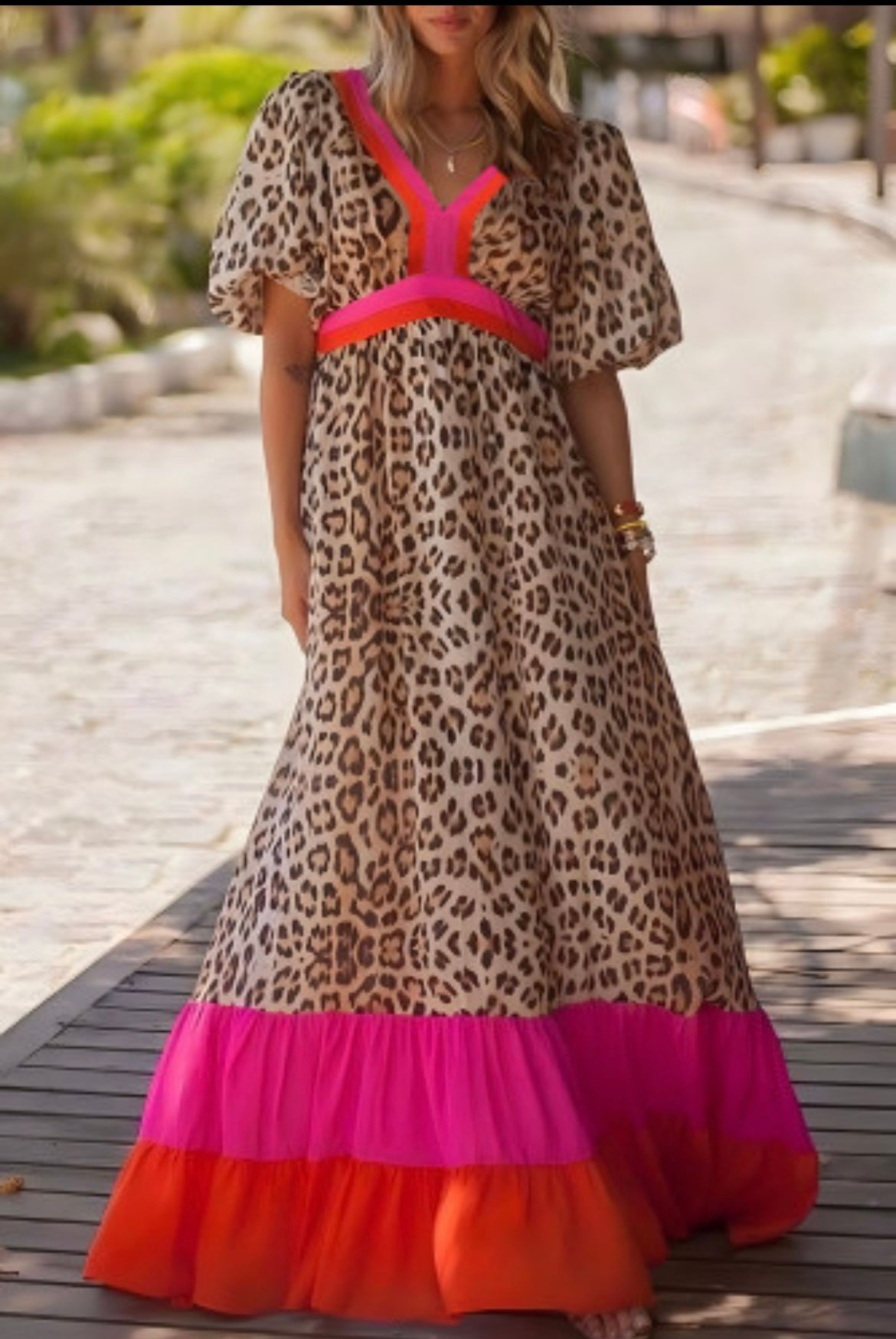 Leopard pink maxi