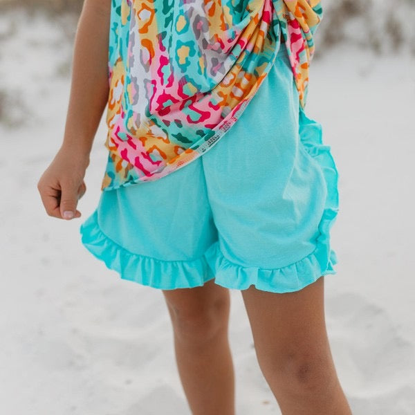 Leopard teal set