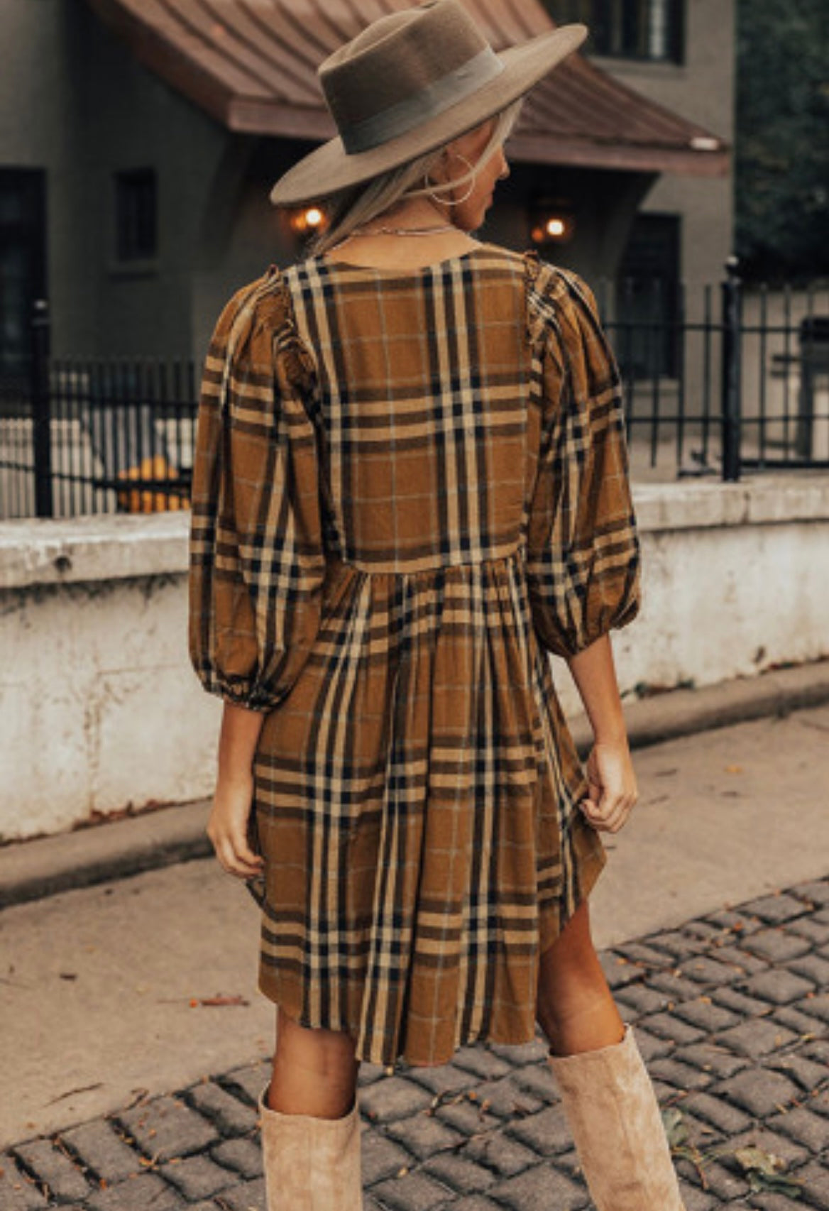 Brown flannel dress