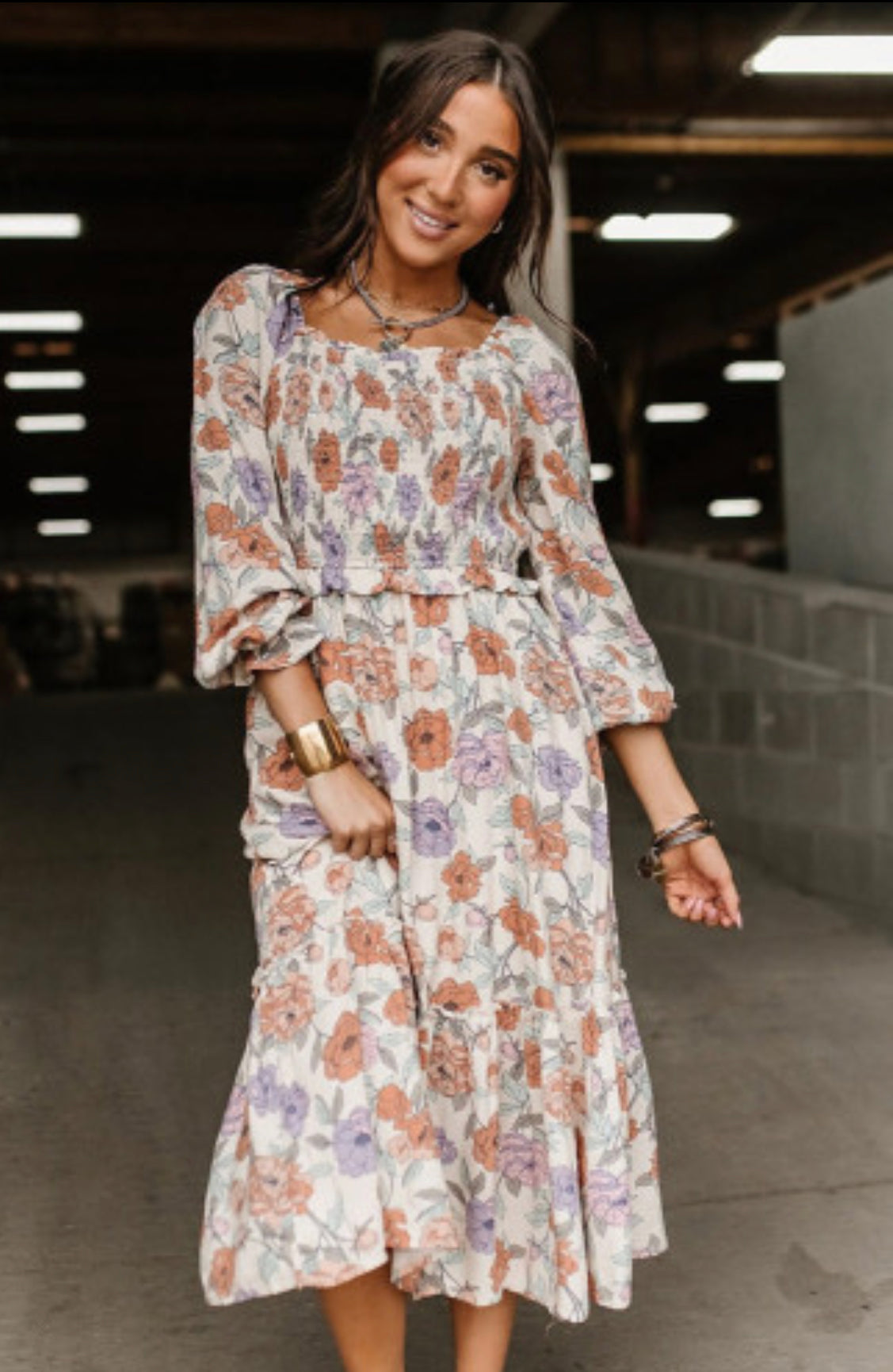 Floral smocked dress