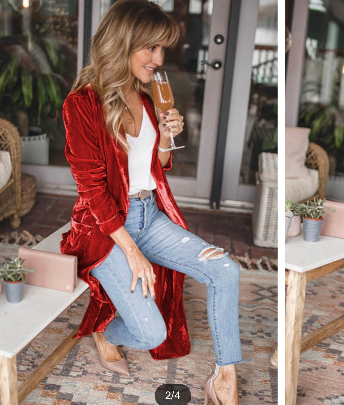 Red velvet duster