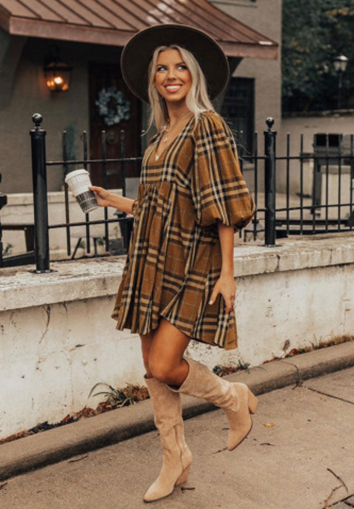 Brown flannel dress