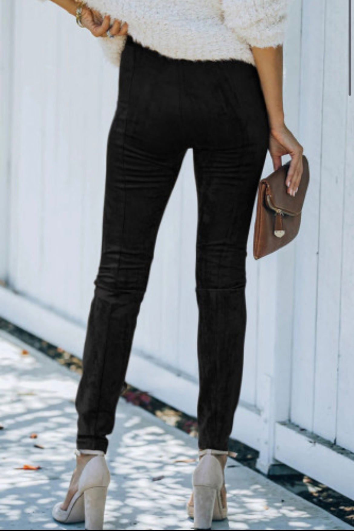 Suede leggings