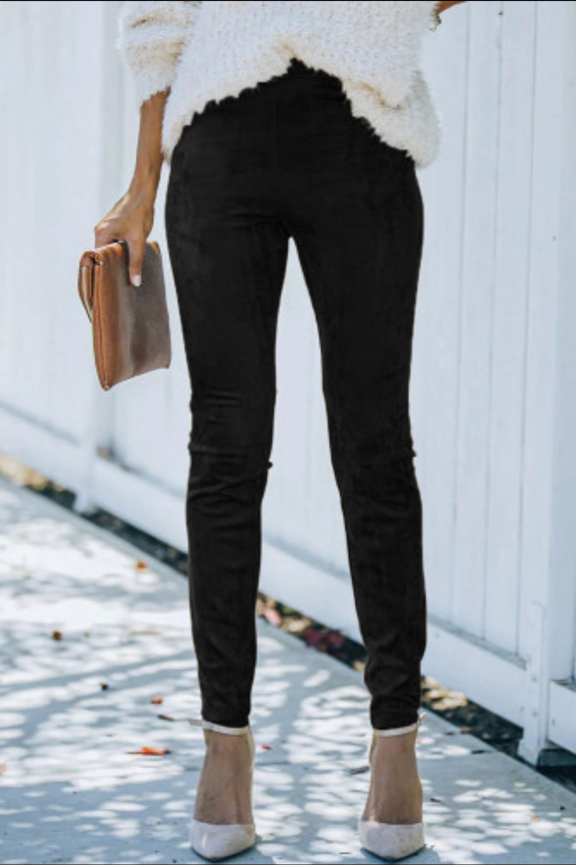 Suede leggings