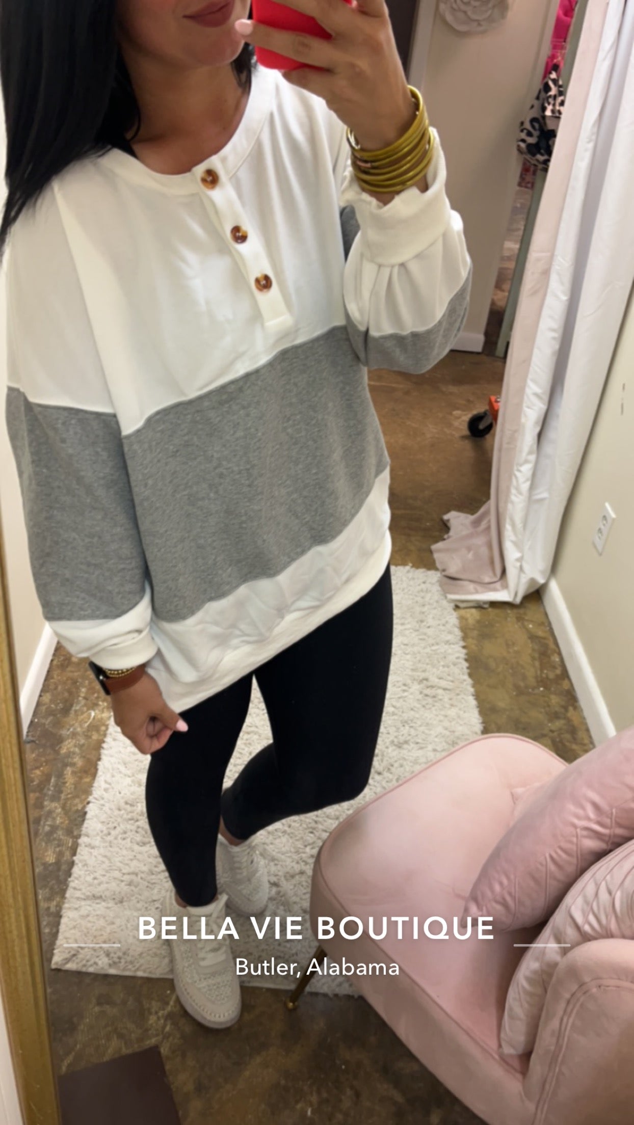 Gray color block sweatshirt