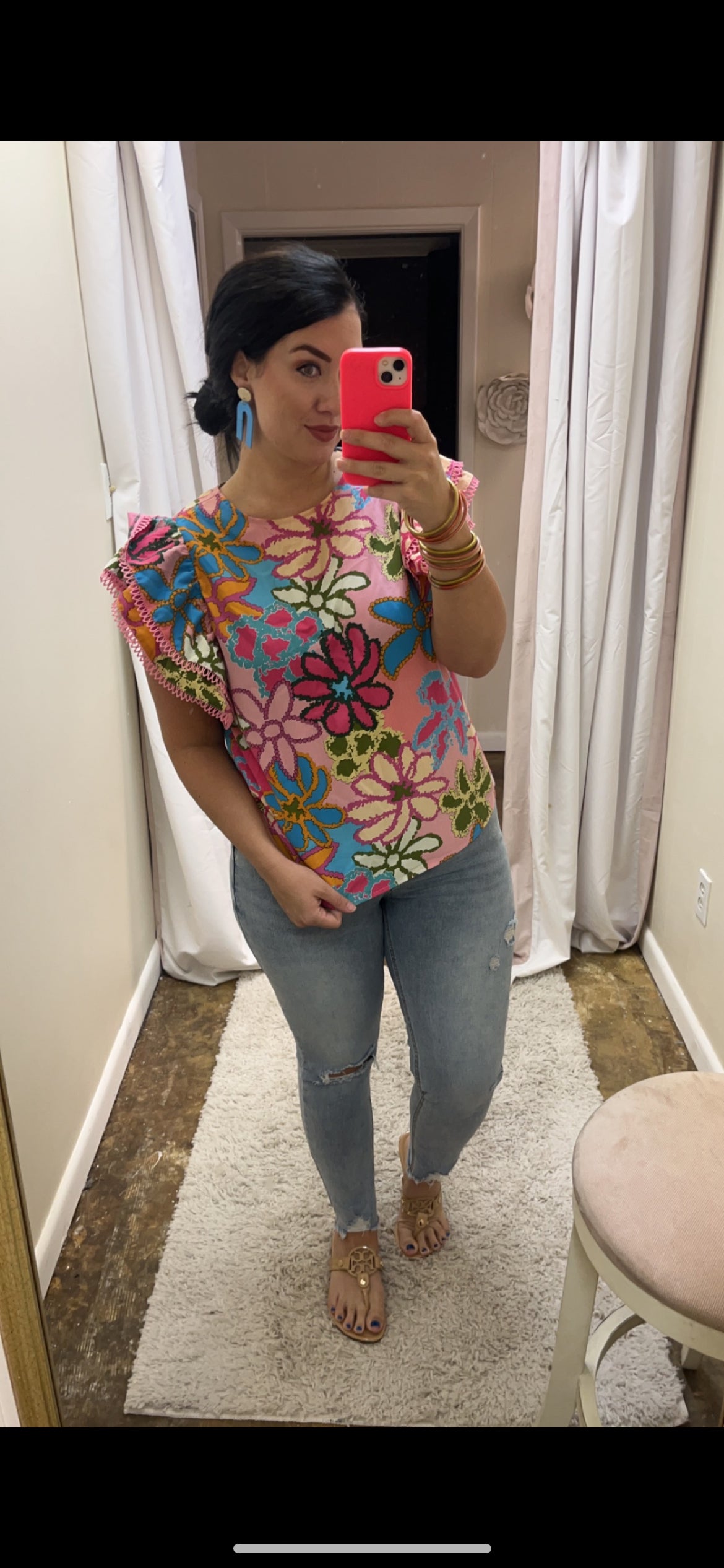Floral teacher top