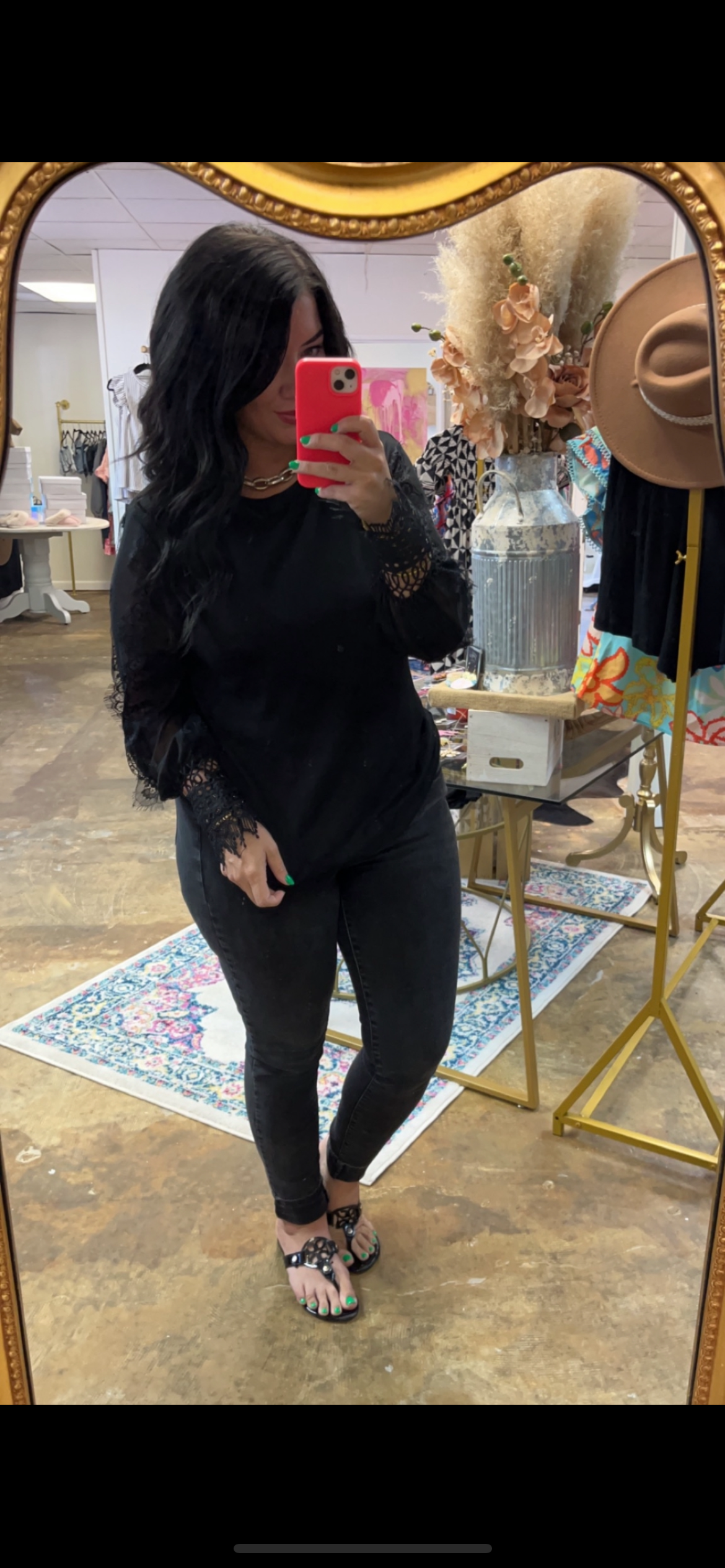 Black lace top