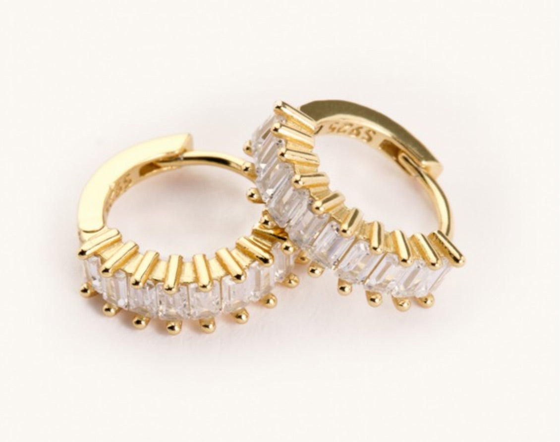 Small cold diamond hoops