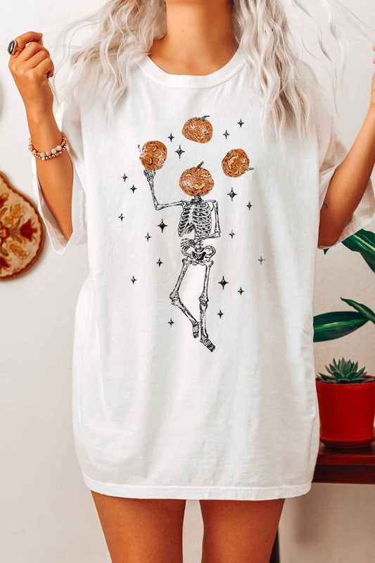 JUGGLING PUMPKIN GRAPHIC PLUS SIZE TEE / T SHIRT