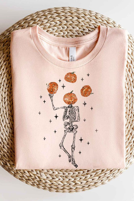 JUGGLING PUMPKIN GRAPHIC PLUS SIZE TEE / T SHIRT