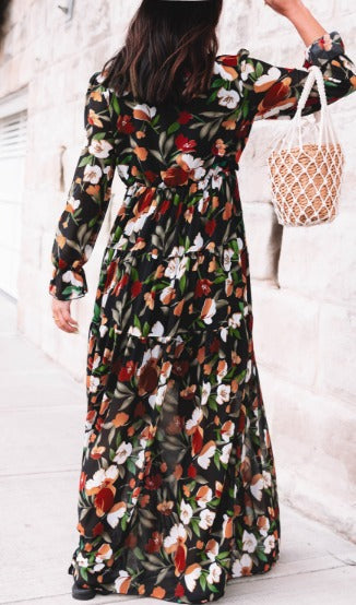 black floral maxi